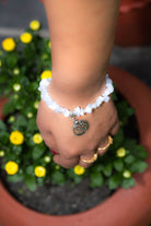 Natural White Jade Gemstone Bead Bracelet - Lucky Thanka
