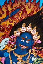 Genuine Hand Art Black Manjushri Thangka Painting - Lucky Thanka