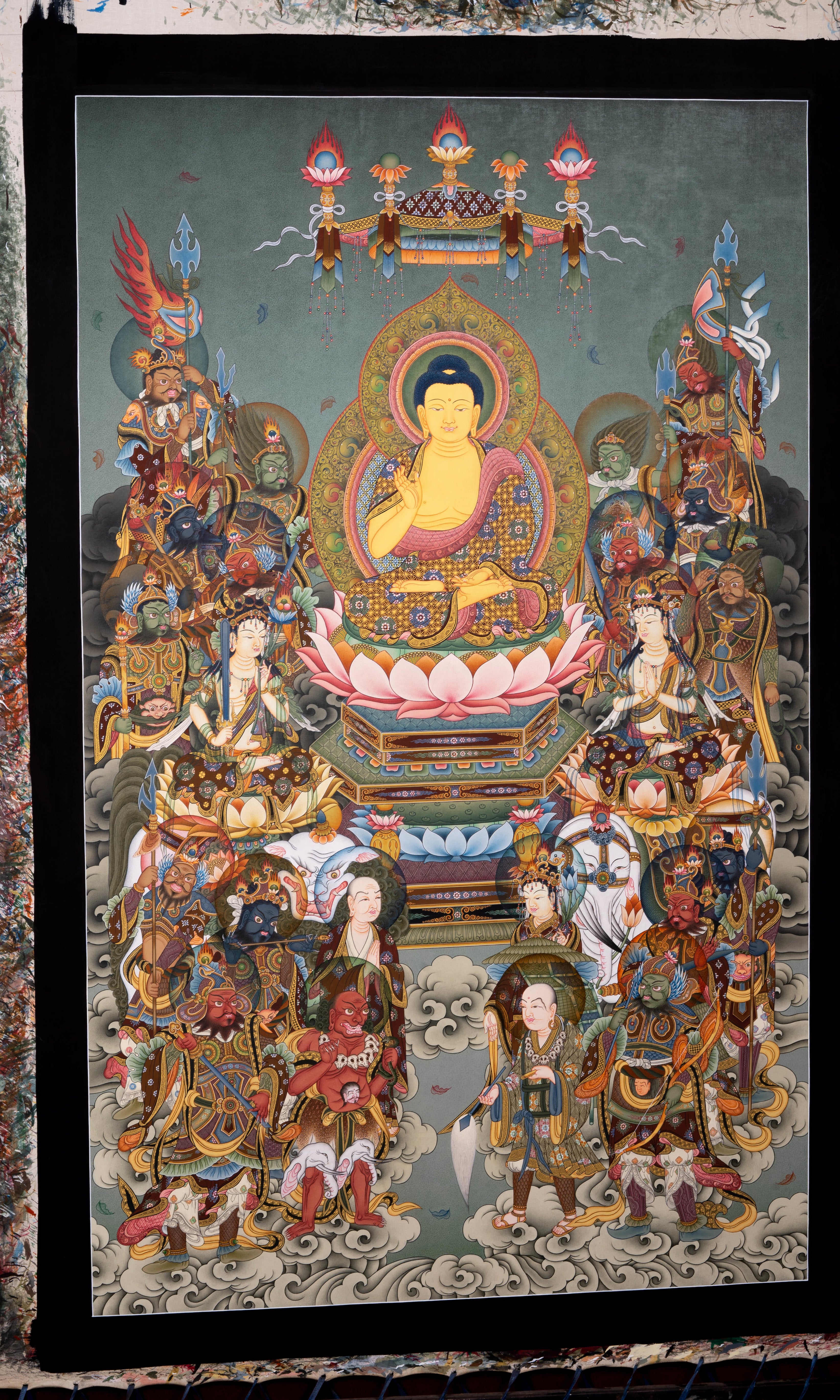 Japanese Buddha painting on cotton canvas – Handmade Thangka Painting from Nepal  - LuckyThanka