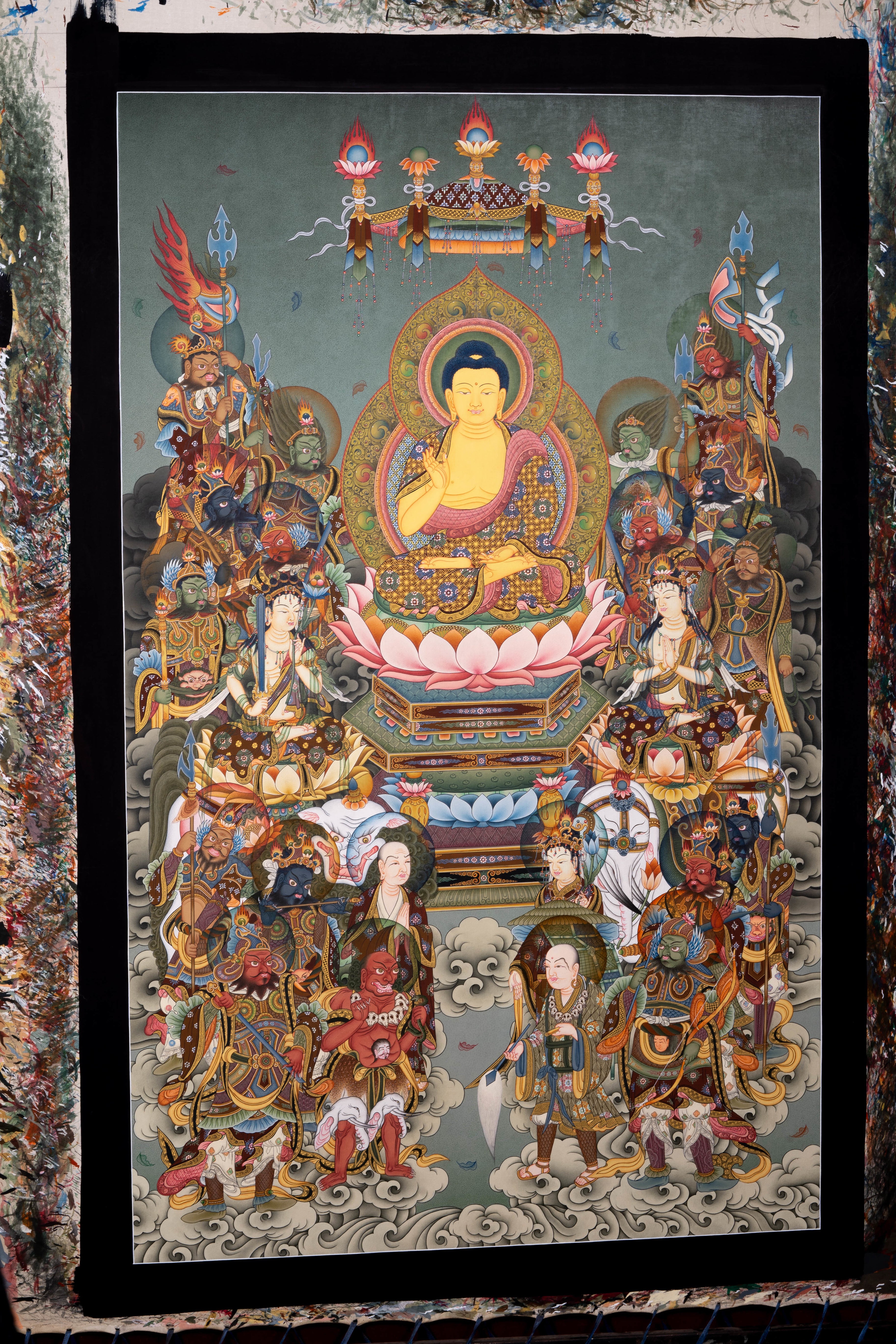 Japanese Buddha painting on cotton canvas – Handmade Thangka Painting from Nepal  - LuckyThanka