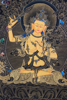 Manjushri Thangka Painting - Handpainted Thangka Art - Lucky Thanka